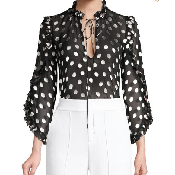 alice and olivia polka dot top